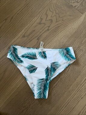 SHEIN Bikini Bottoms with Teal Palm Print